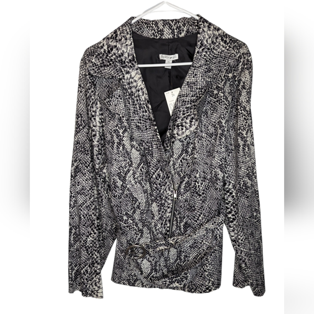 Vintage Snakeskin Belted Jacket 26 New